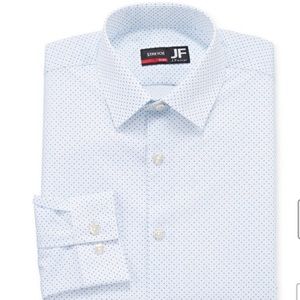 JF J.Ferrar Mens 4-Way Stretch Performance Long Sleeve Dress Shirt